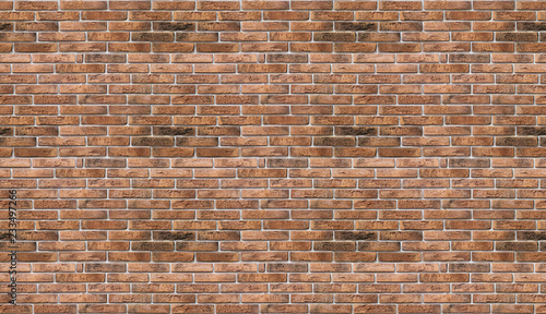Giant tiled, seamless industrial red brick wall background in Kyiv, Ukraine. May be used in design and interiors.