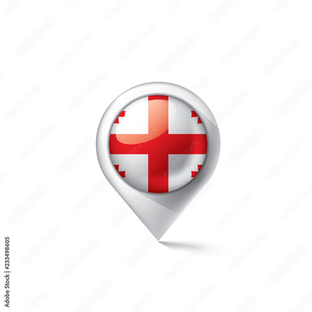 Obraz premium Georgia flag, vector illustration on a white background