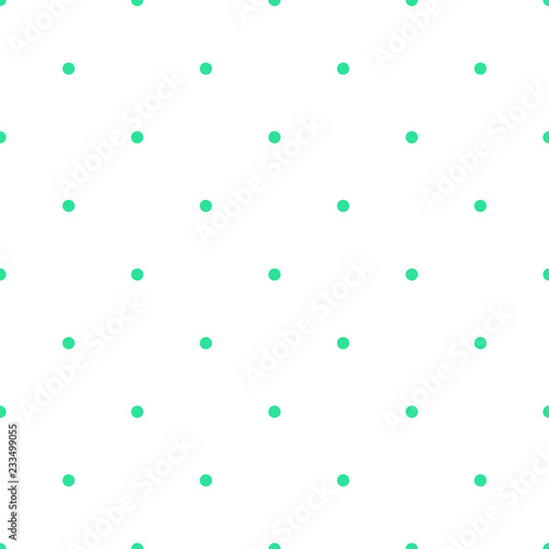 green polka dot white background seamless pattern vector