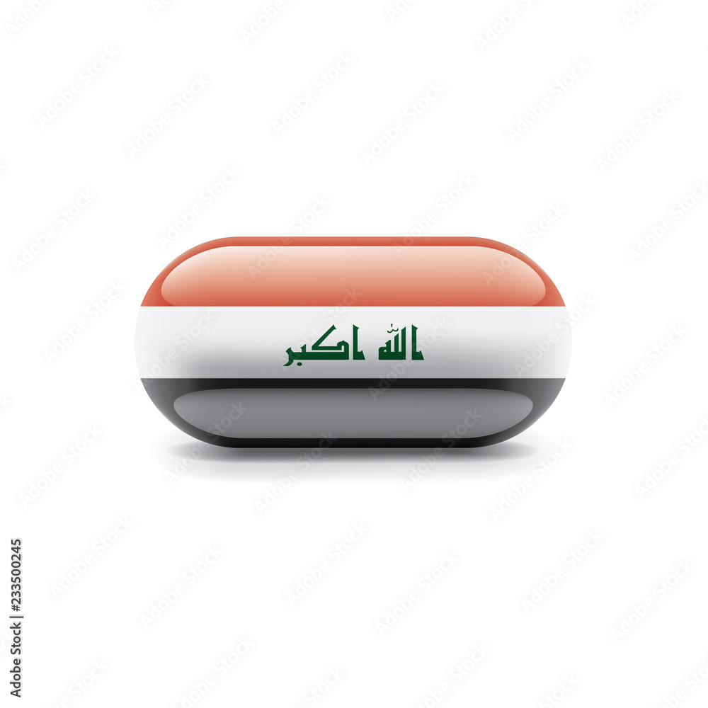 Iraqi flag, vector illustration on a white background Iraqi flag, vector illustration on a white background