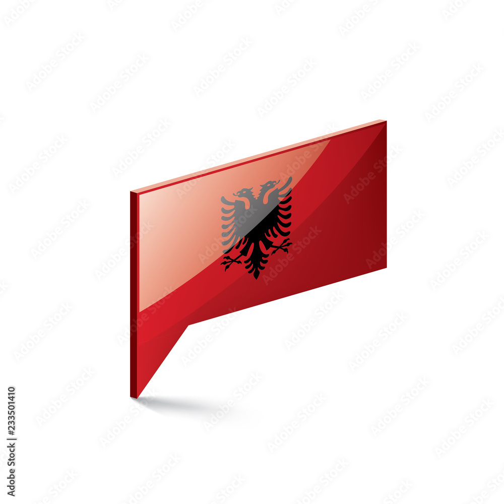 Obraz premium Albania flag, vector illustration on a white background
