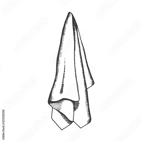 kitchen towel sketch. isolated object vector