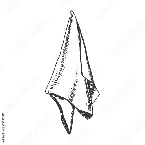 kitchen towel sketch. isolated object vector