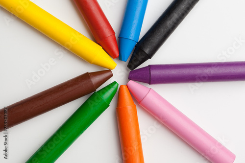 Color pencils isolated on white background.Close up.