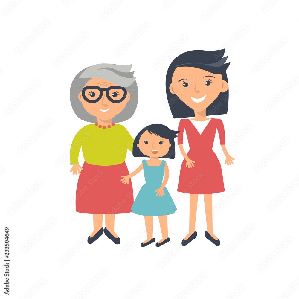 three ages of women from child to senior
