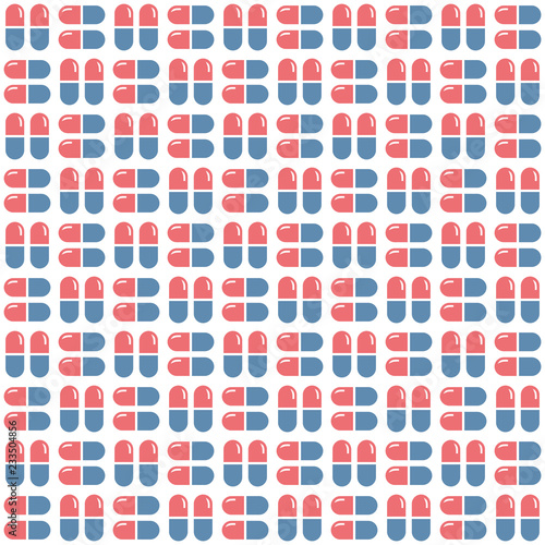 Medications (pills and tablets). Geometric Seamless Pattern.