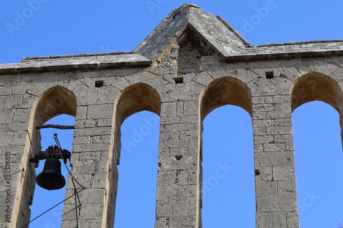 İnterior of the old Catholic Church. Fragment. The decoration Church. North Cyprus Bellapais Abbey 