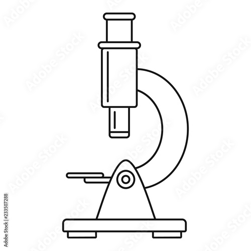 Microscope icon. Outline microscope vector icon for web design isolated on white background