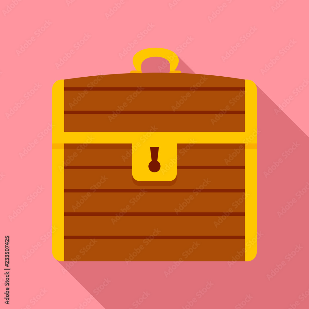 Treasure chest icon. Flat illustration of treasure chest vector icon for web design Treasure chest icon. Flat illustration of treasure chest vector icon for web design