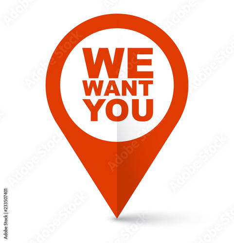 red vector banner we want you