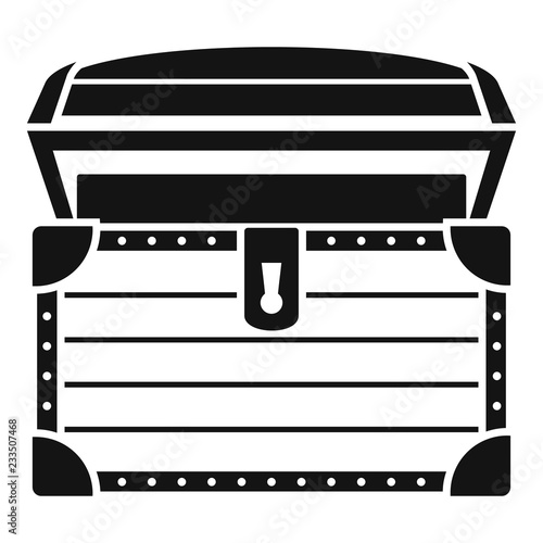 Treasure chest icon. Simple illustration of treasure chest vector icon for web design isolated on white background