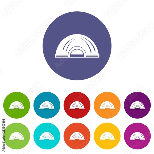 Aboriginal dwelling icons color set vector for any web design on white background