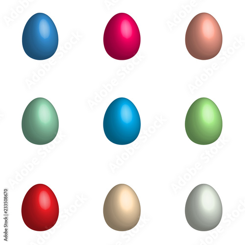 Easter background with eggs set.