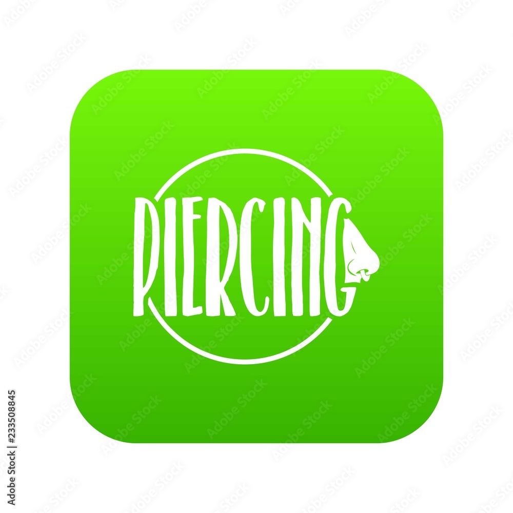 Nose piercing icon green vector isolated on white background Nose piercing icon green vector isolated on white background