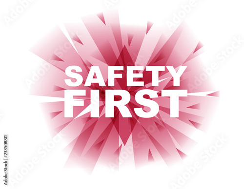 red vector banner safety first