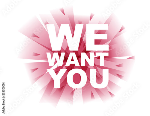 red vector banner we want you