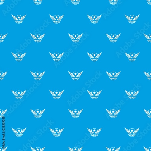 Wing pattern vector seamless blue repeat for any use