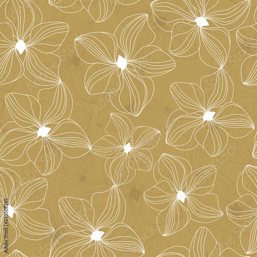 Floral seamless pattern with beautiful flowers, hand-drawing. Vector illustration.
