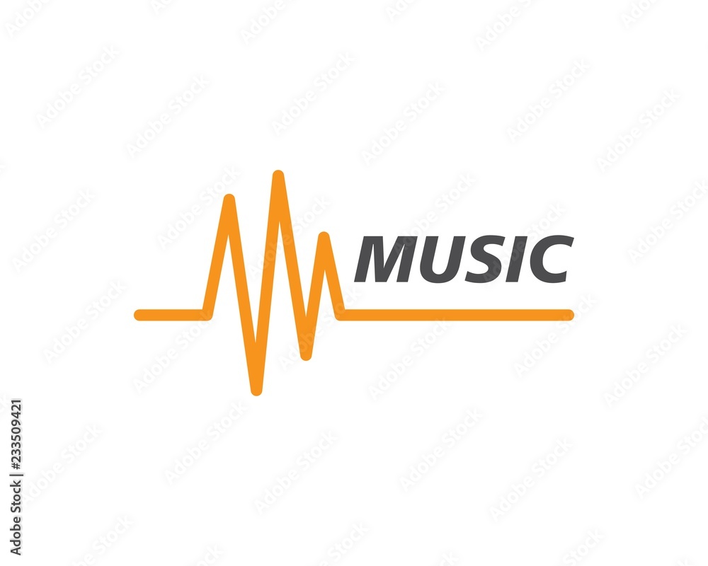 sound wave music logo vector