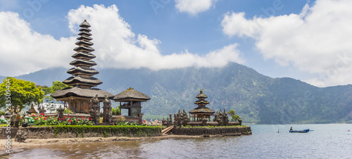 Panorama of the Ulun Danu temple on Bali  Indonesia