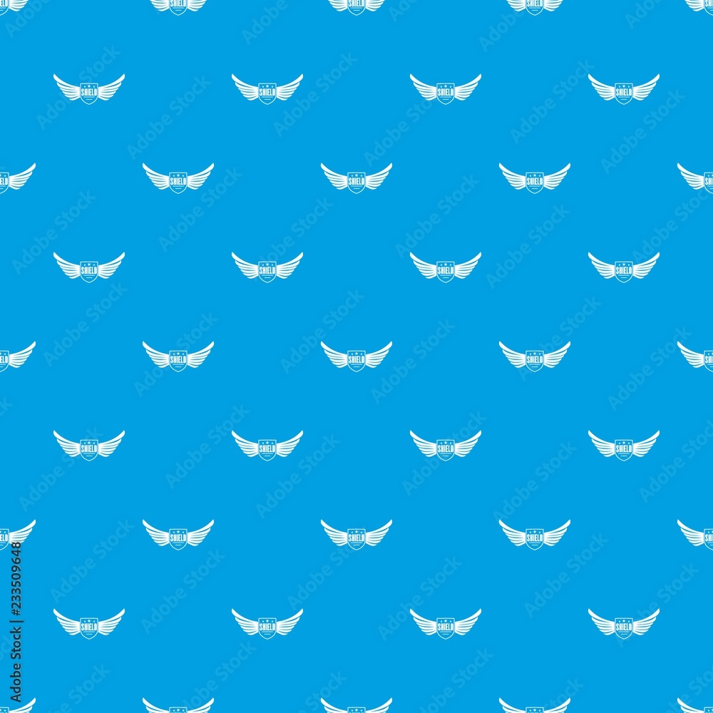 Fototapeta premium Shield wing pattern vector seamless blue repeat for any use