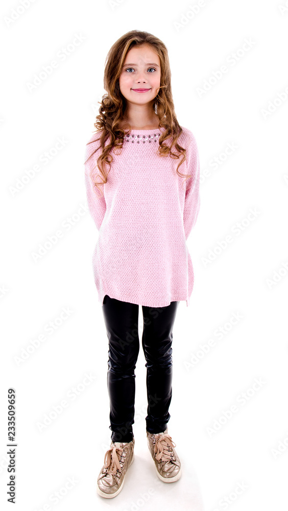 Portrait of adorable smiling little girl child isolated Portrait of adorable smiling little girl child isolated