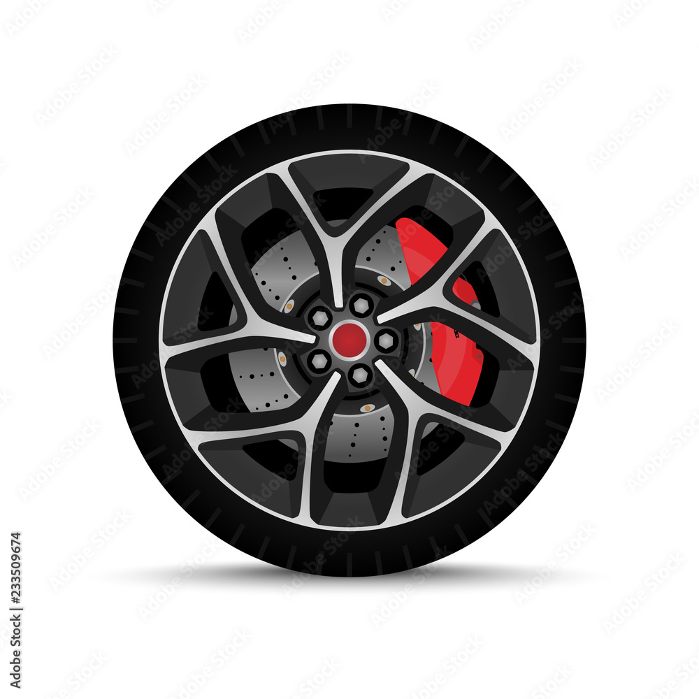 Obraz premium realistic car wheel