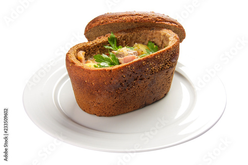 Soup in bread 