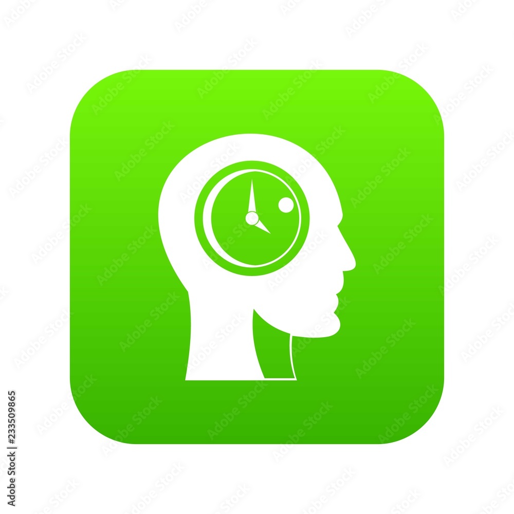 Time management icon digital green for any design isolated on white vector illustration Time management icon digital green for any design isolated on white vector illustration