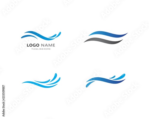 Water Wave symbol and icon Logo Template