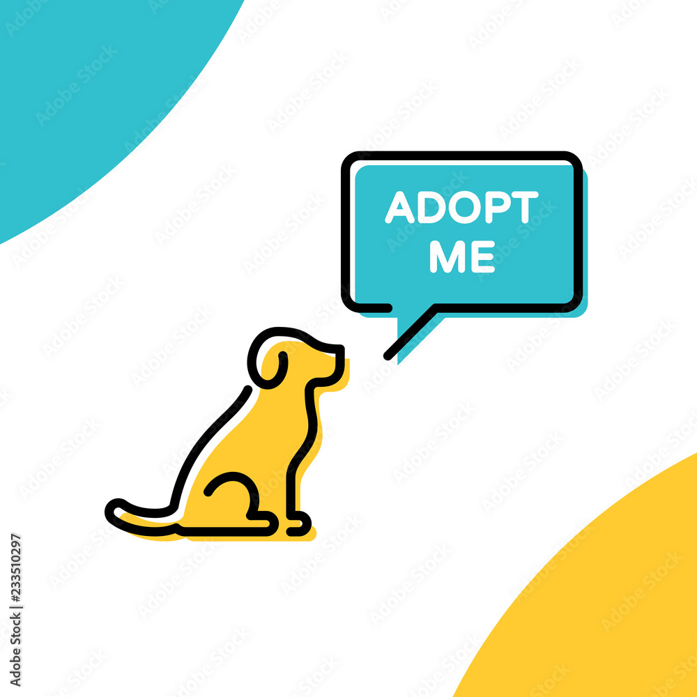 Vector Adopt Me Poster With Dog Stock Vector | Adobe Stock