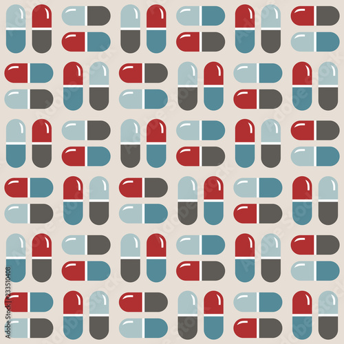 Medications (pills and tablets). Geometric Seamless Pattern