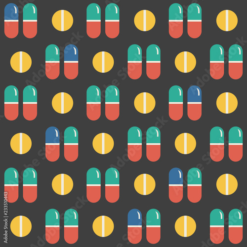 Medications (pills and tablets). Geometric Seamless Pattern