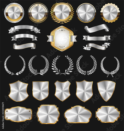 Vintage Style golden Sale labels Design vector collection