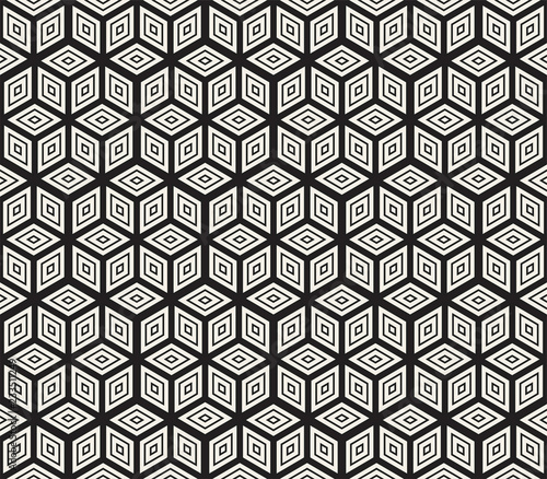 Vector seamless abstract pattern. Modern stylish lattice texture. Repeating geometric tiles with hexagonal elements.
