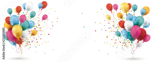 Colored Balloons Confetti Explosion Header
