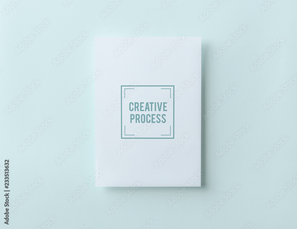 Creative process paper card mockup Creative process paper card mockup