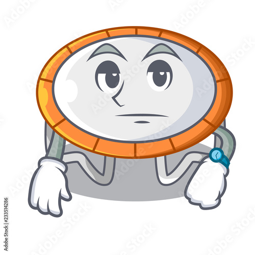 Waiting isolate on trampoline transparent shape mascot