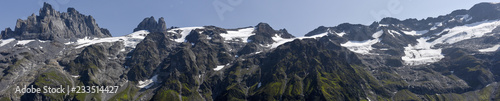 Mount and glacier Spannort over Engelberg on Switzerland