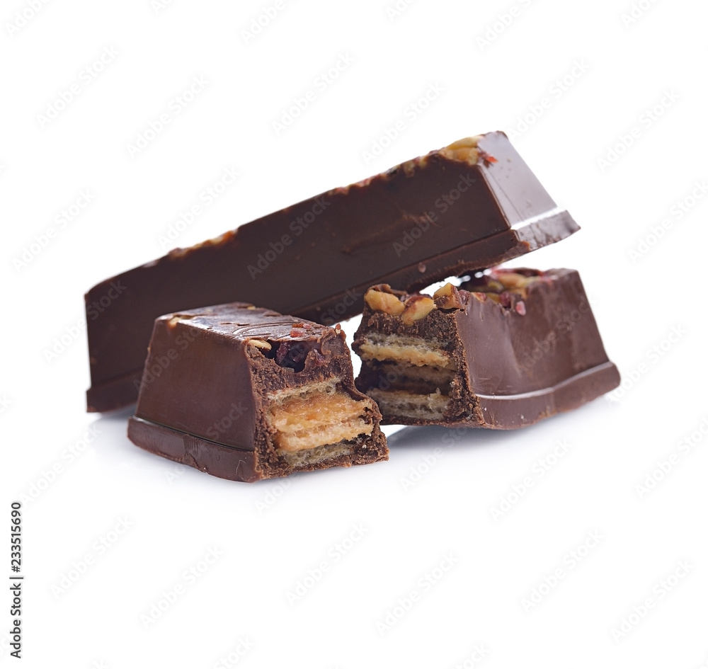Chocolate wafer isolated on white background Chocolate wafer isolated on white background