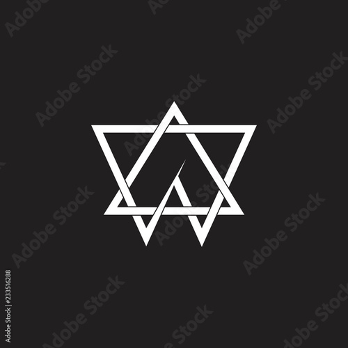 letter wa triangle logo vector