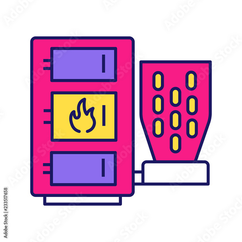 Pellet boiler color icon