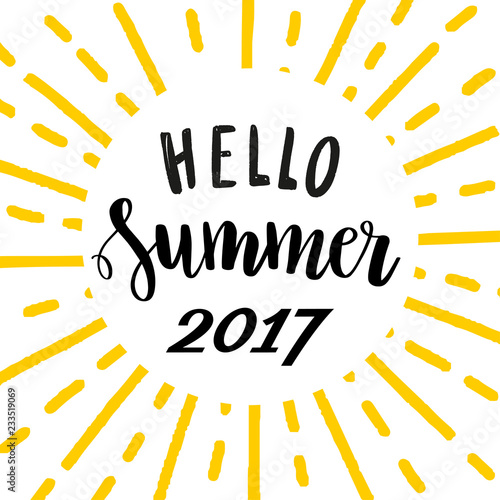 Hello Summer 2017. Bright lettering template. photo