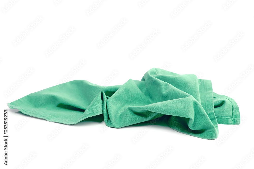 Crumpled cloth isolated,domestic kitchen napking.