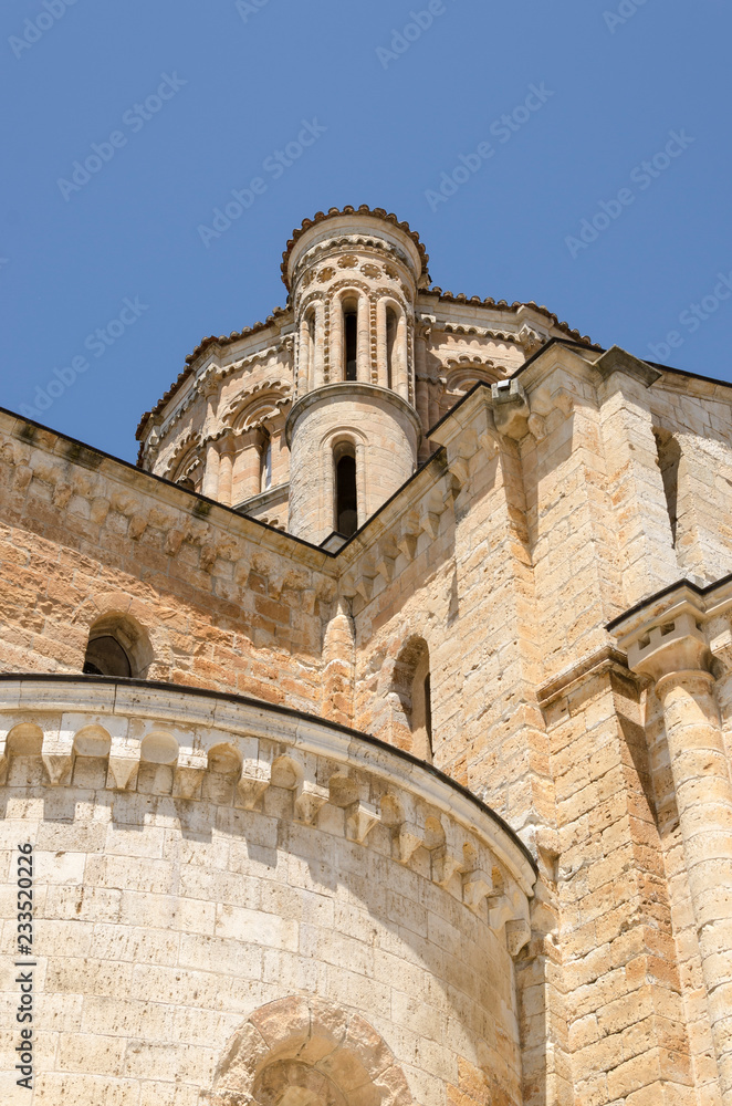 Low-angle shot of the collegiate church of Santa María La Mayor, Toro, Zamora, Spain