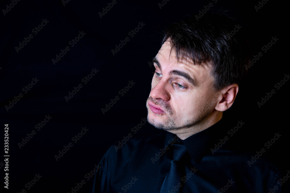 white man black background funny face white man black background funny face