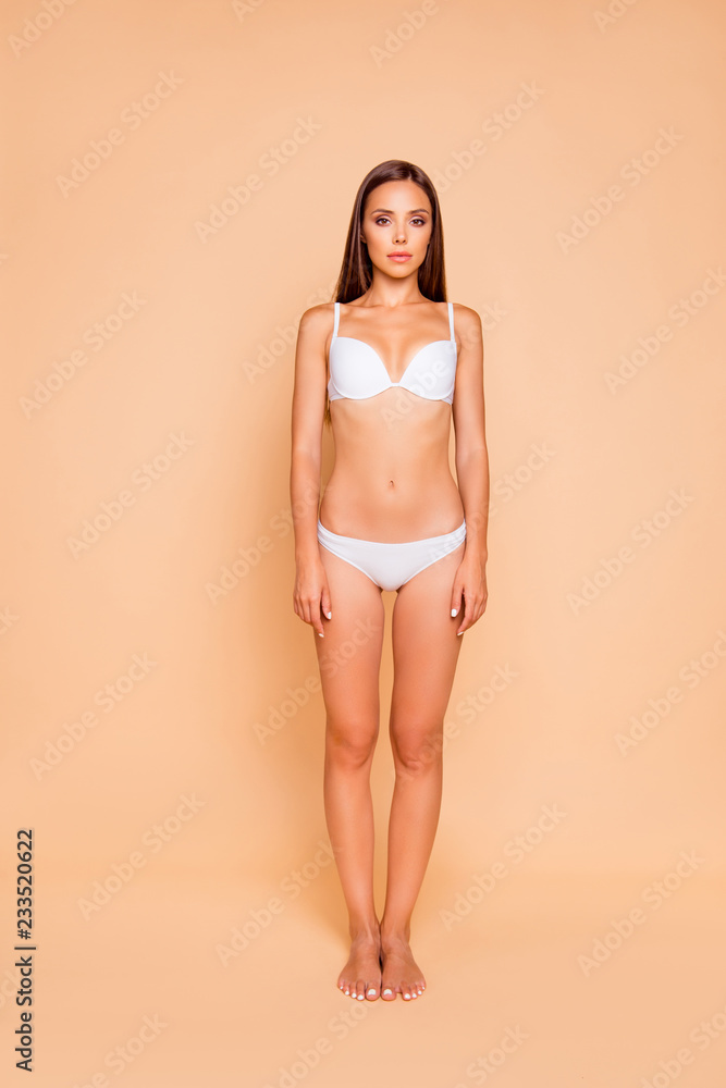 Naklejka premium Full legs body size vertical portrait of gorgeous good-looking a