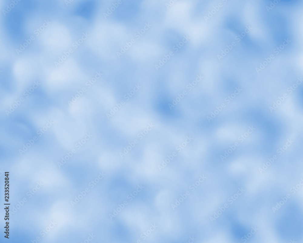 Obraz premium Blurred blue, white background. Pastel colored abstract texture, soft bokeh. Art backdrop for winter concept, mock up template, postcards, Christmas cards