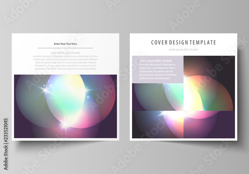 Business templates for square brochure, magazine, flyer, booklet or annual report. Leaflet cover, abstract vector layout. Retro style, mystical Sci-Fi background. Futuristic trendy design.
