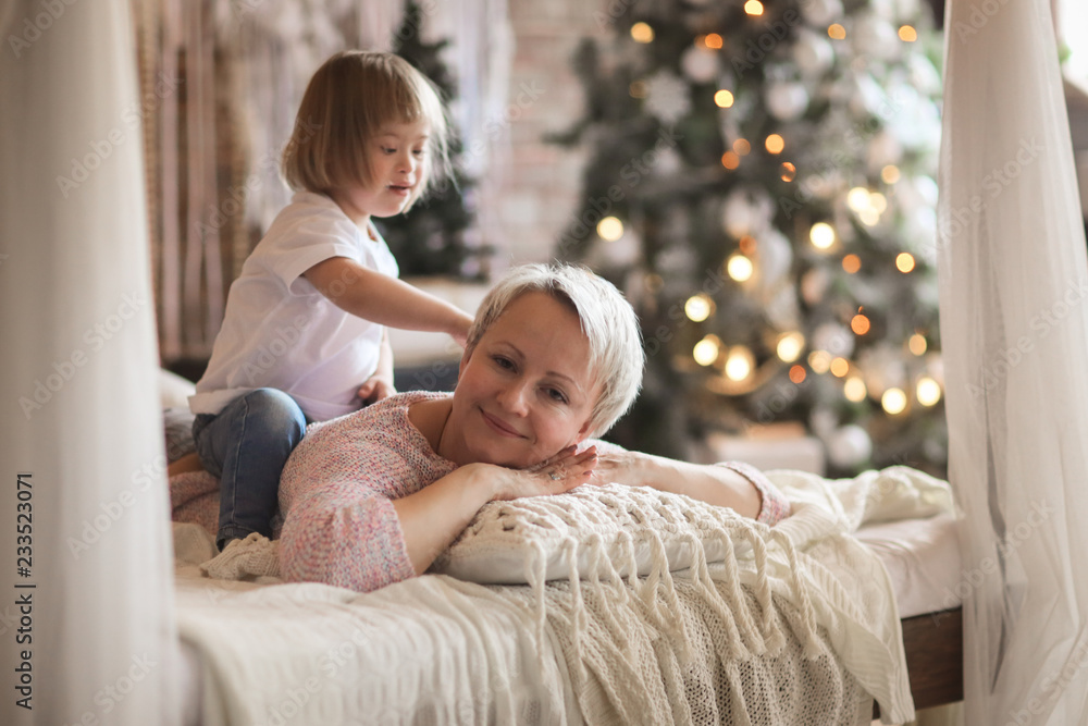 mom and child down syndrome together Christmas mom and child down syndrome together Christmas